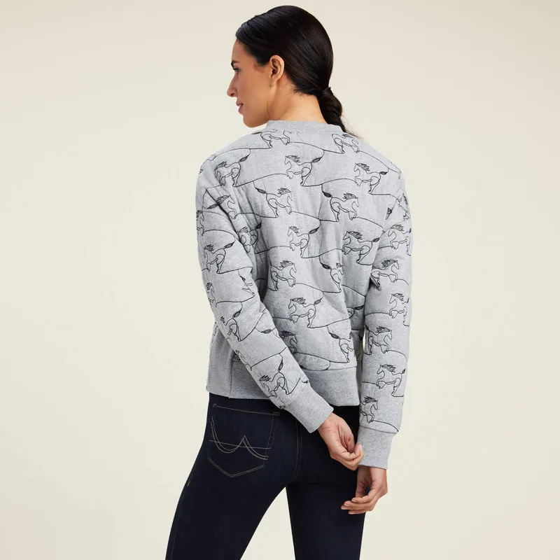 Ariat Women's Contour Equine Crew Sweatshirt - Heather Grey-1